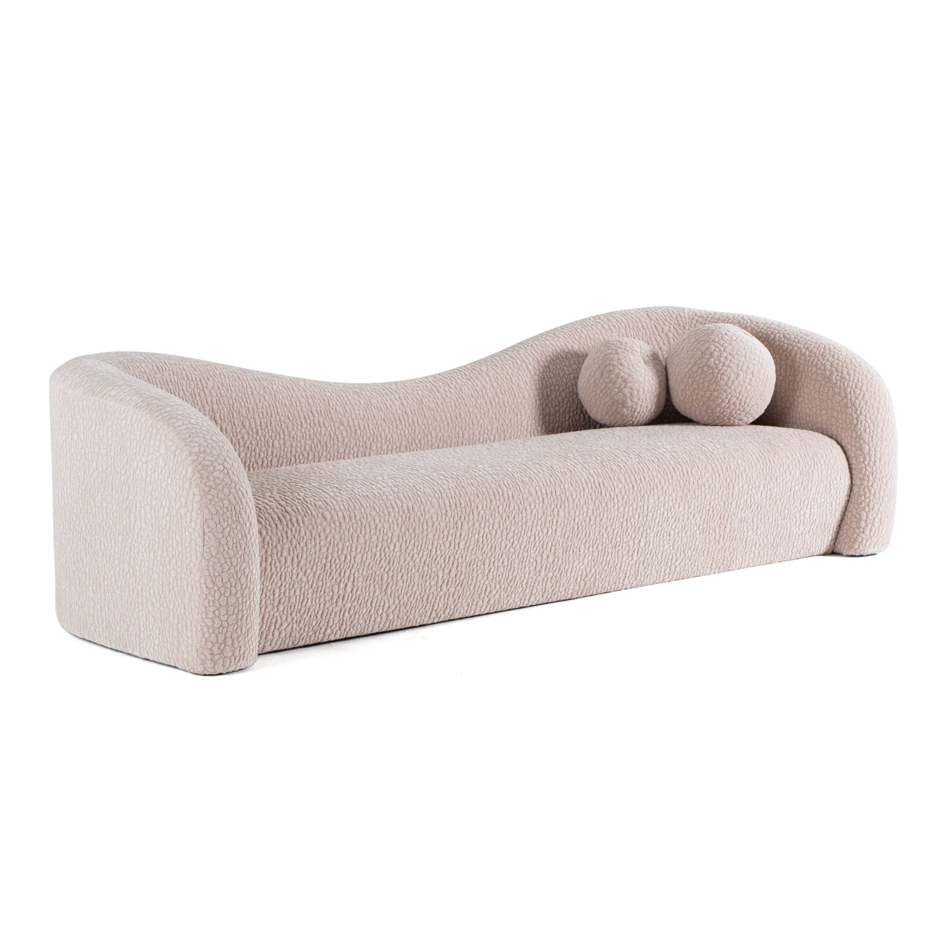Calico - Contemporary Beige Pebble Fabric 3 - Seat Sofa