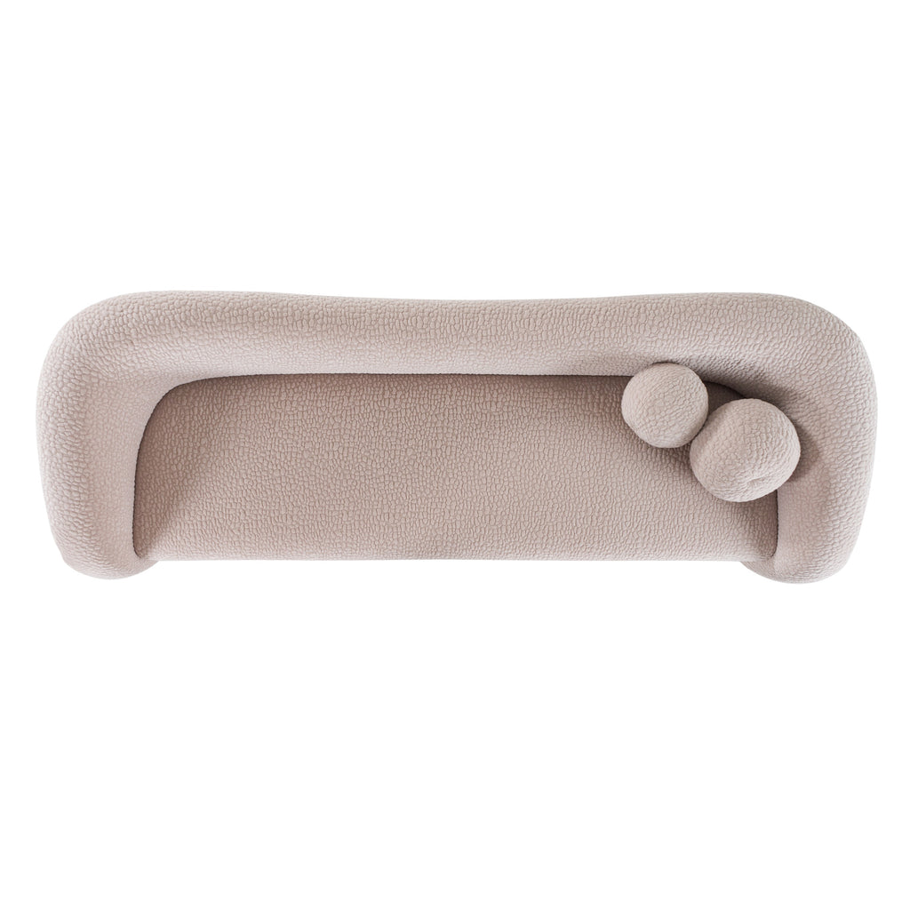 Calico - Contemporary Beige Pebble Fabric 3 - Seat Sofa