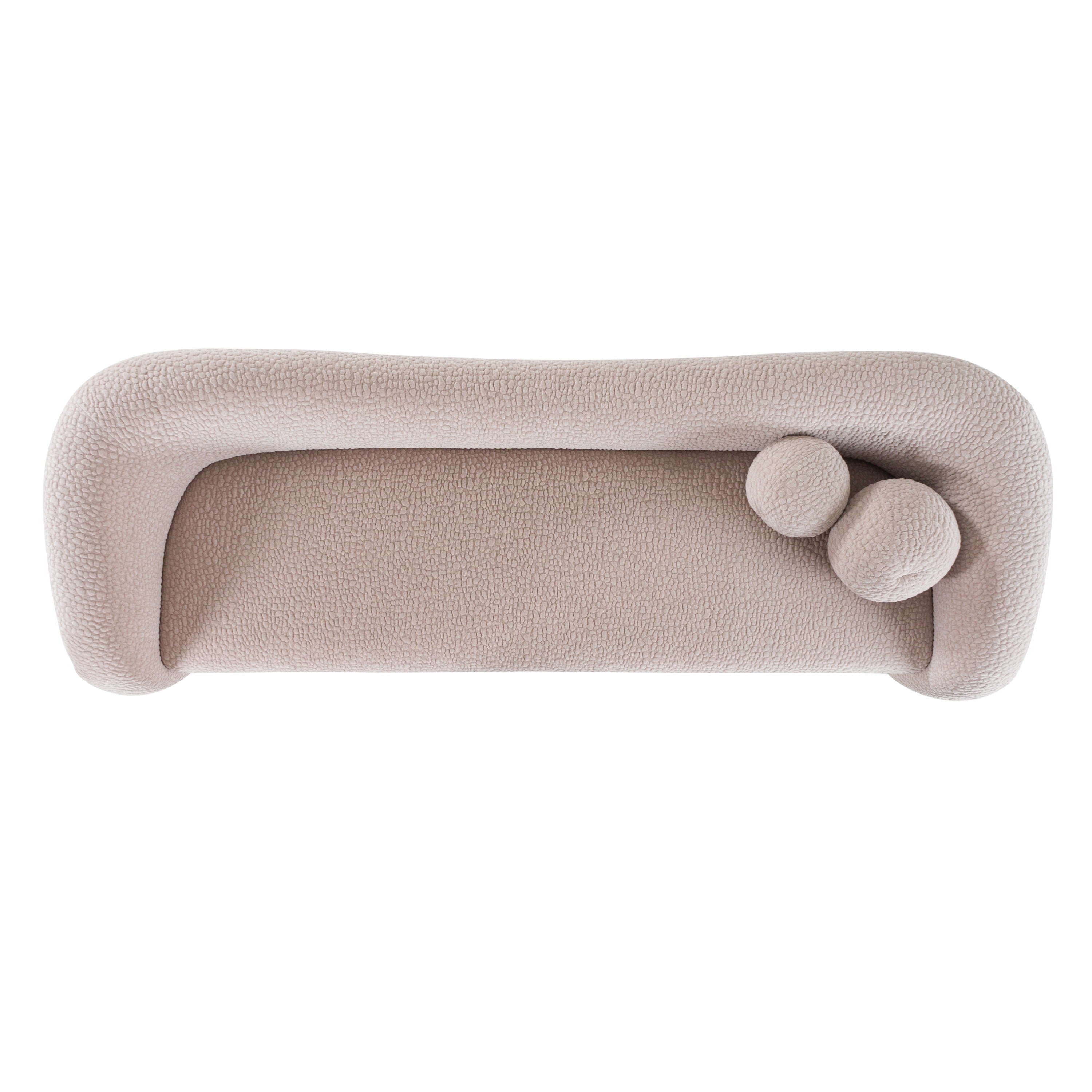 Calico - Contemporary Beige Pebble Fabric 3 - Seat Sofa