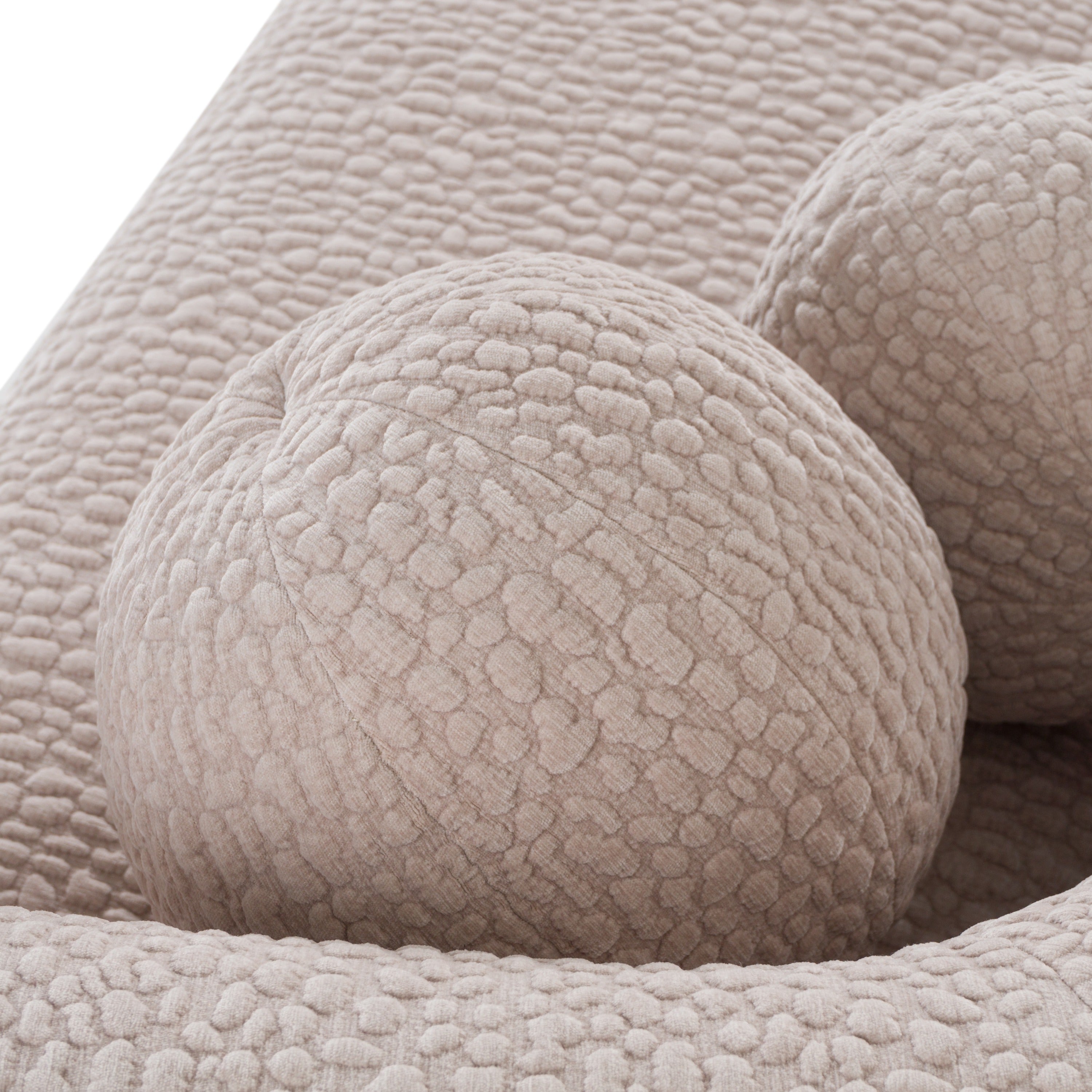 Calico - Contemporary Beige Pebble Fabric 3 - Seat Sofa