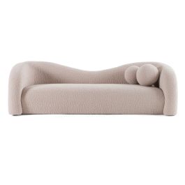 Calico - Contemporary Beige Pebble Fabric 4 - Seat Sofa