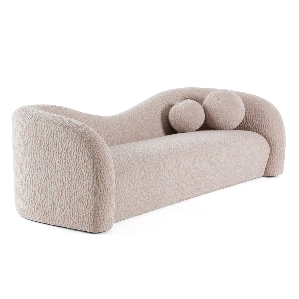 Calico - Contemporary Beige Pebble Fabric 4 - Seat Sofa
