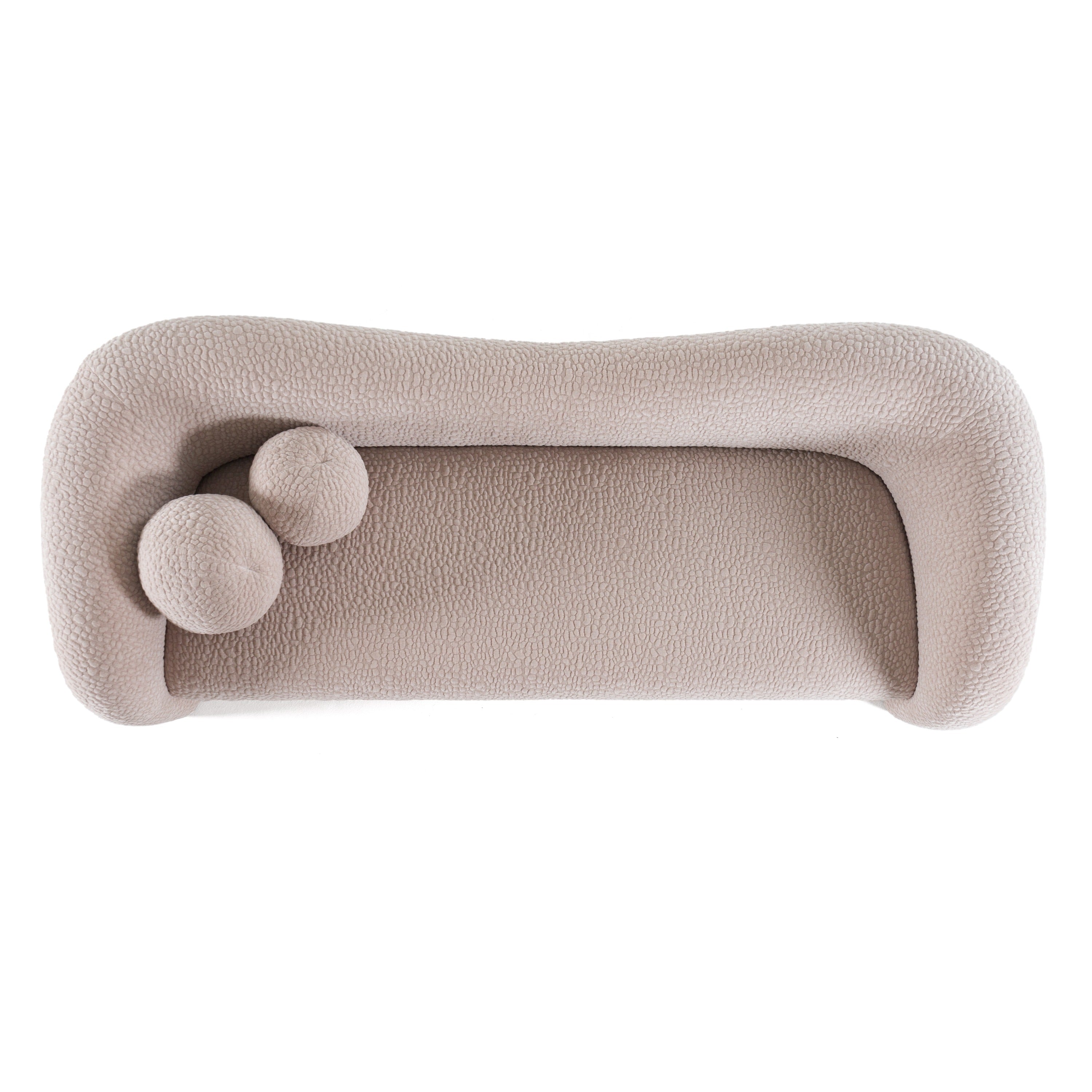 Calico - Contemporary Beige Pebble Fabric 4 - Seat Sofa