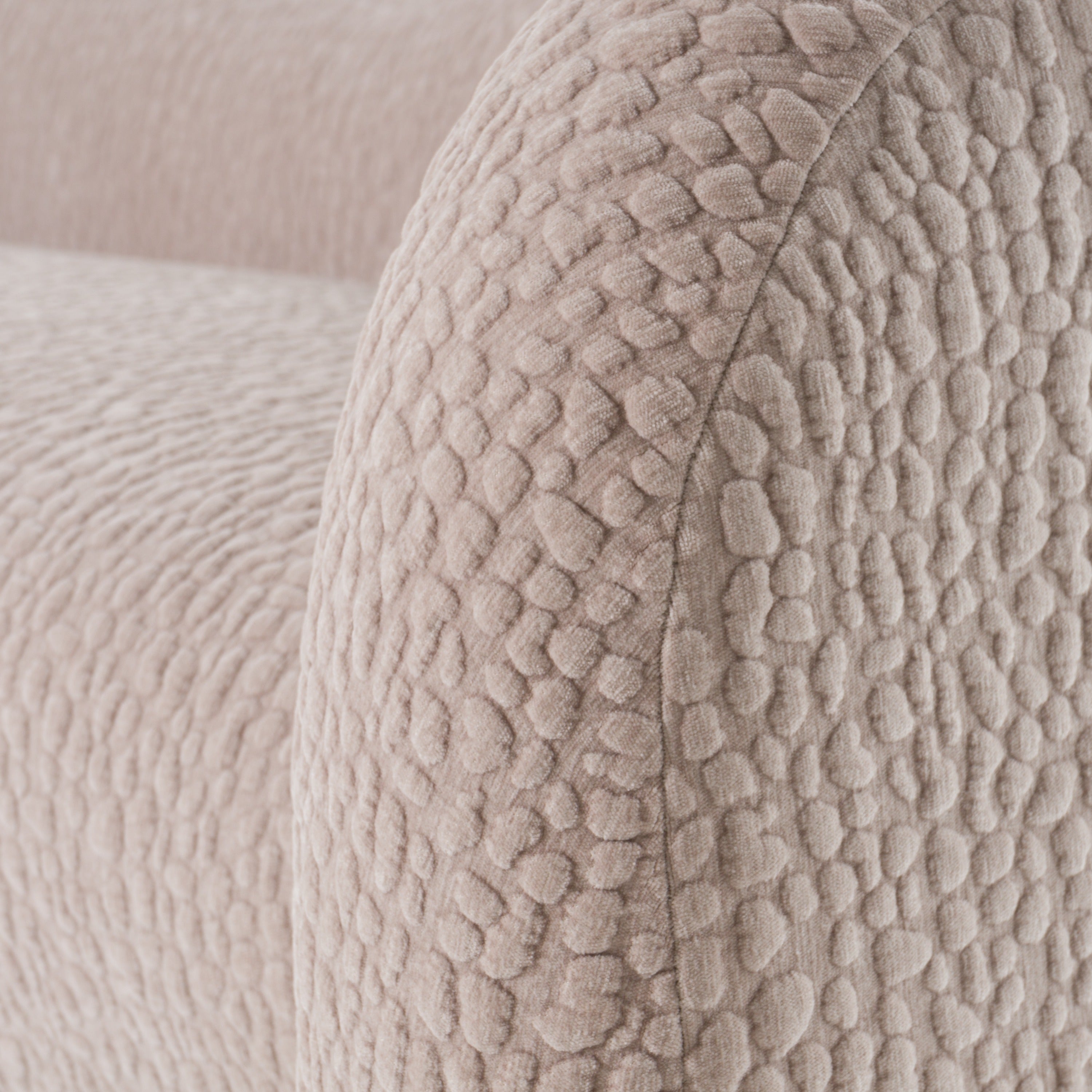 Calico - Contemporary Beige Pebble Fabric 4 - Seat Sofa