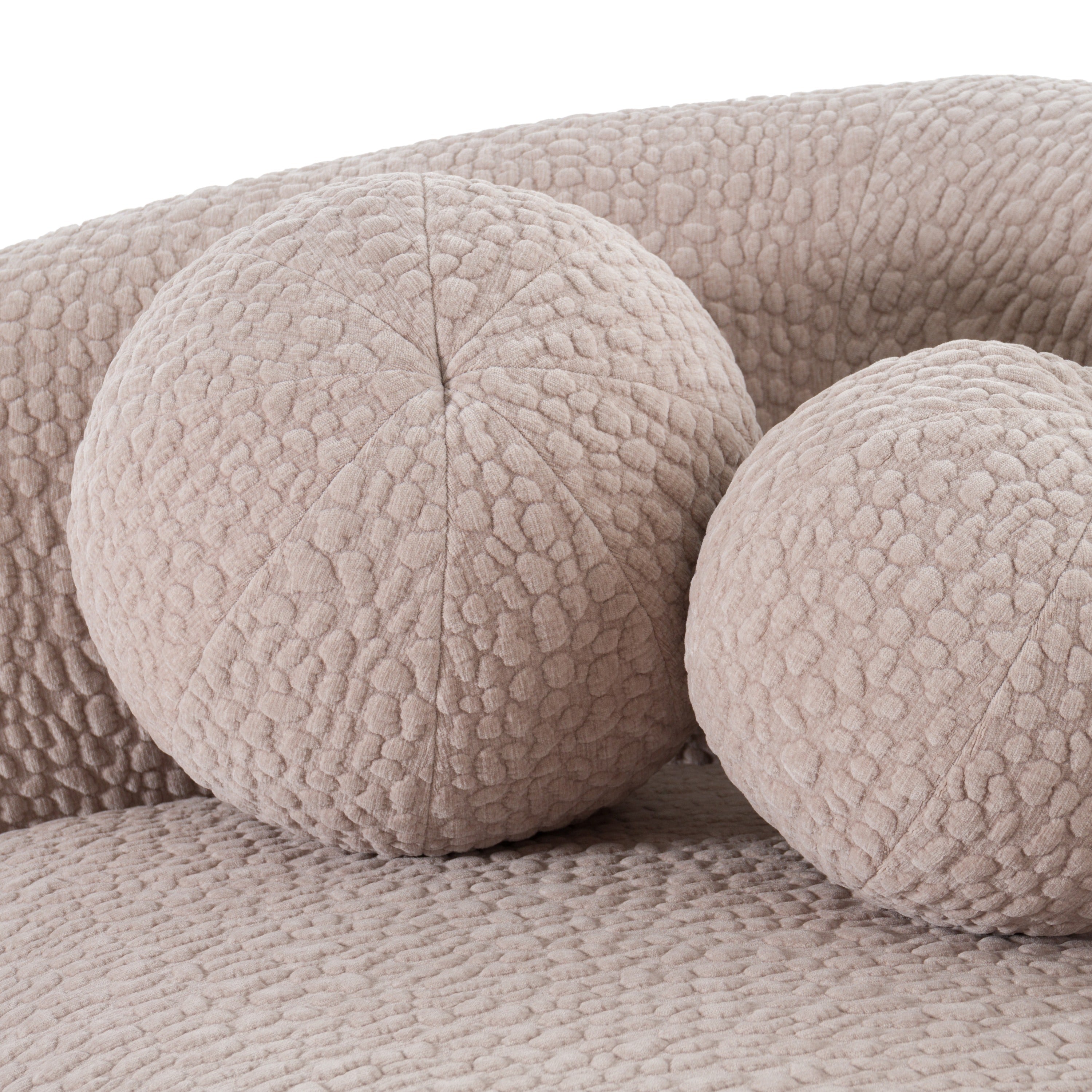 Calico - Contemporary Beige Pebble Fabric 4 - Seat Sofa