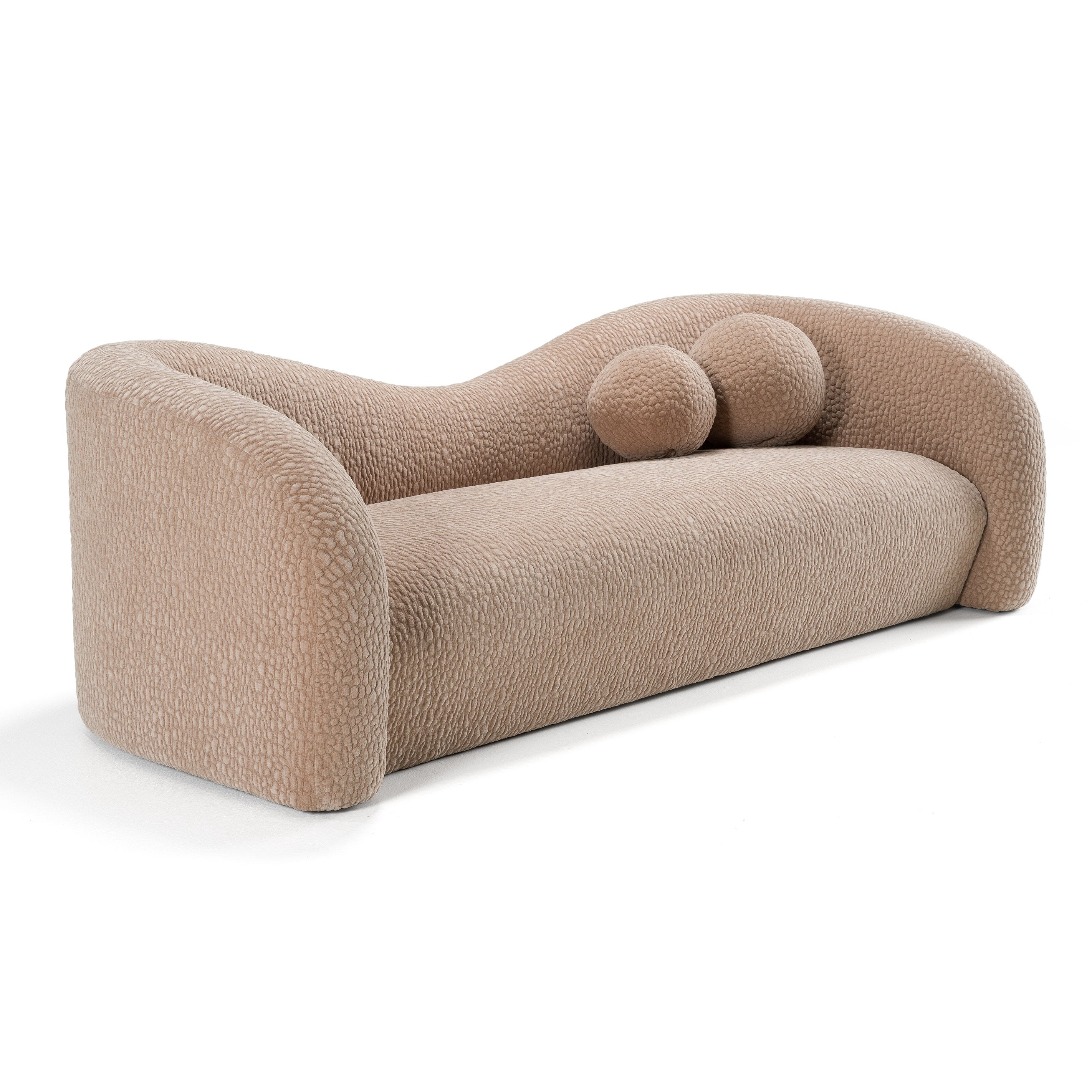 Calico - Contemporary Tan Fabric 3 - Seat Sofa