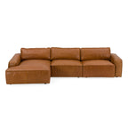 Cambria - Modern LAF Cognac Leather Sectional Sofa