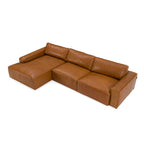 Cambria - Modern LAF Cognac Leather Sectional Sofa