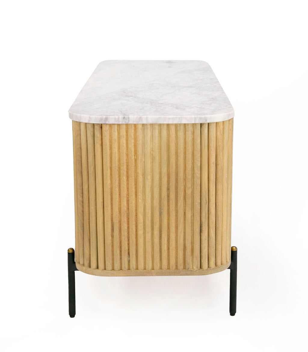 Cambridge White Marble & Mango TV Stand