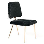 Candace - Modern Black Faux Fur Dining Chair (Set of 2)
