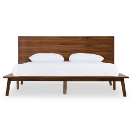 Eastern King Carmen Mid-Century Modern Walnut Bed