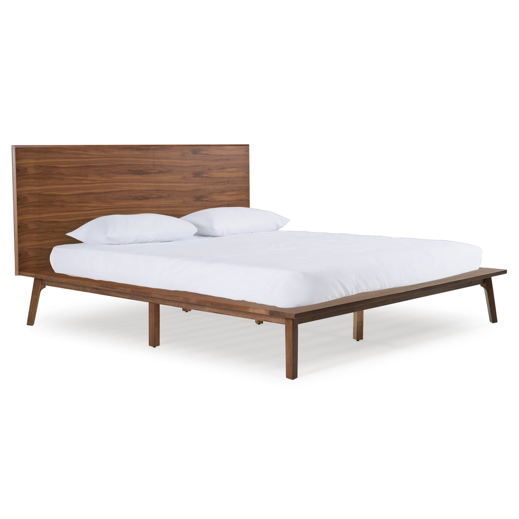 Eastern King Carmen Mid-Century Modern Walnut Bed