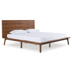 Eastern King Carmen Mid-Century Modern Walnut Bed