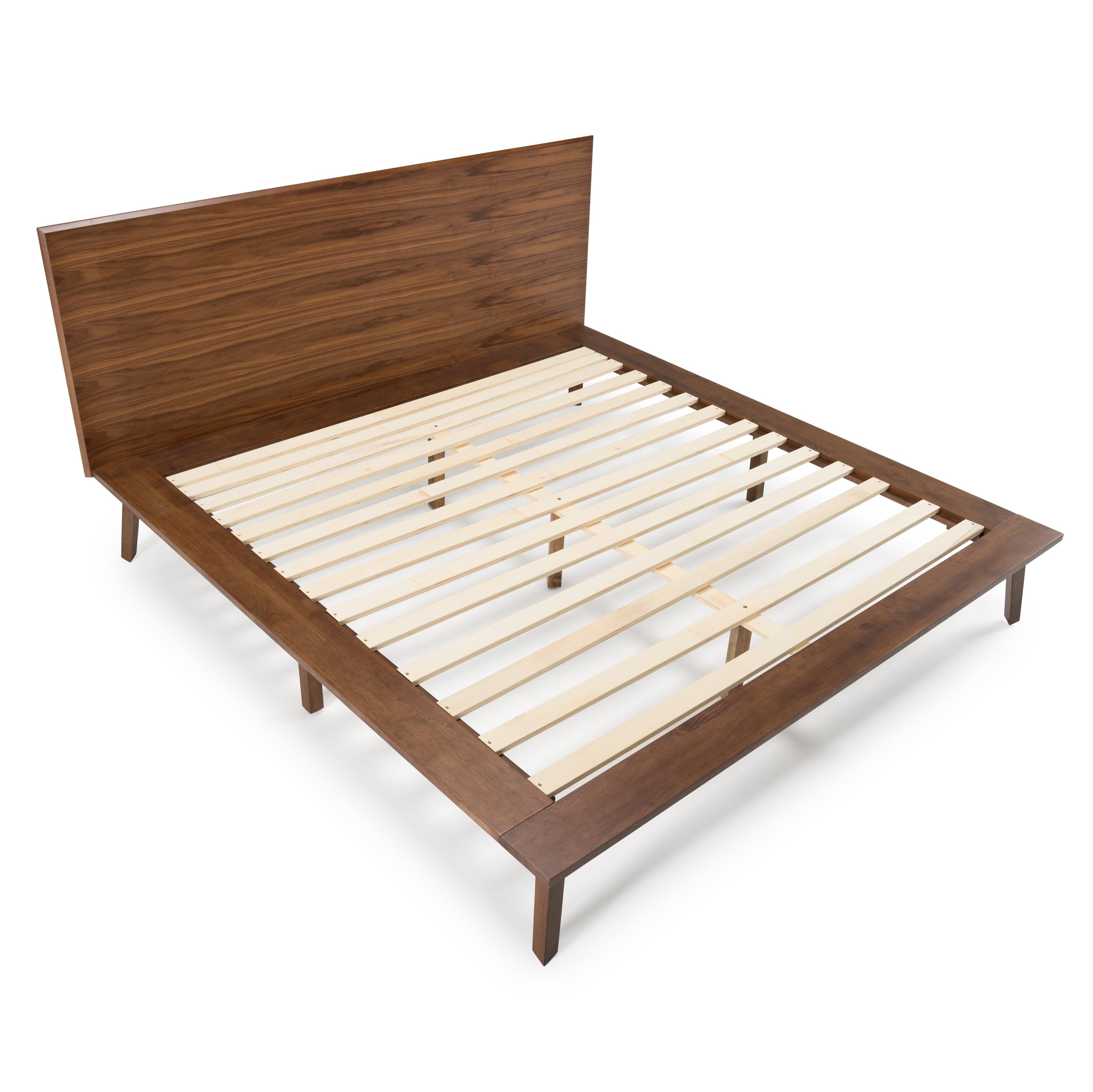 Eastern King Carmen Mid-Century Modern Walnut Bed