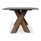 Carnaby - Modern Dark Grey Glass + Walnut Dining Table