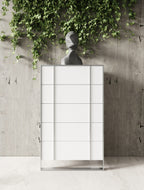 Cartier - Modern White + Stainless Steel Chest