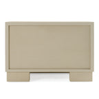 Cartier - Modern Beige Shagreen and Brushed Brass Nightstand