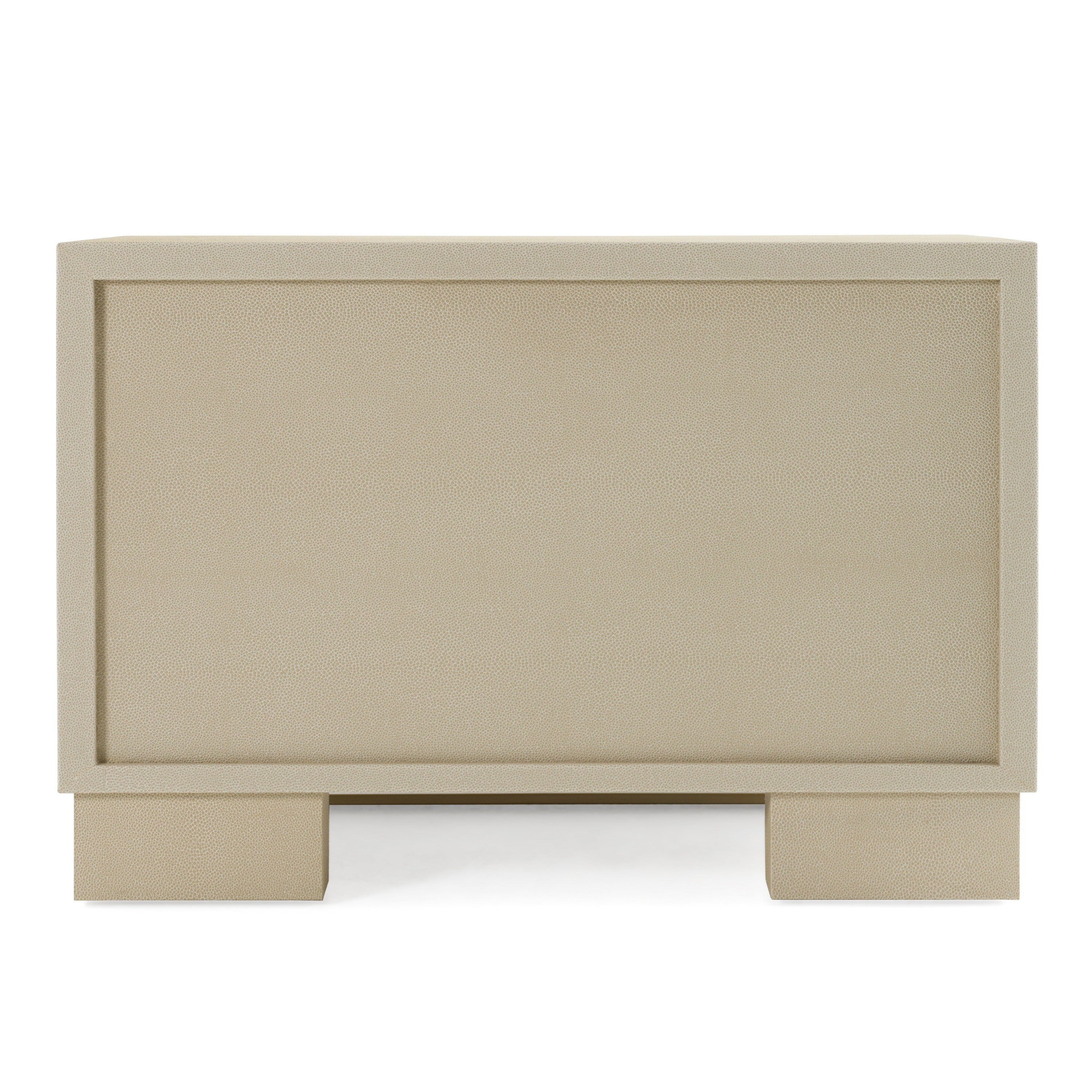 Cartier - Modern Beige Shagreen and Brushed Brass Nightstand