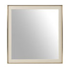 Cartier - Modern Beige Shagreen & Brushed Brass Mirror