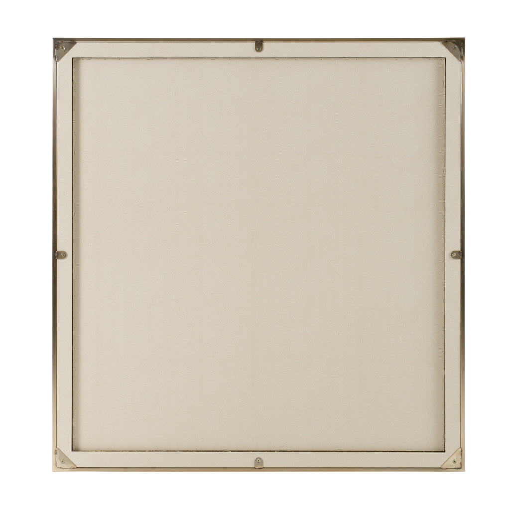 Cartier - Modern Beige Shagreen & Brushed Brass Mirror