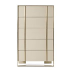 Cartier - Modern Beige Shagreen and Brushed Brass Chest