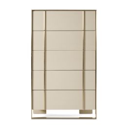 Cartier - Modern Beige Shagreen and Brushed Brass Chest