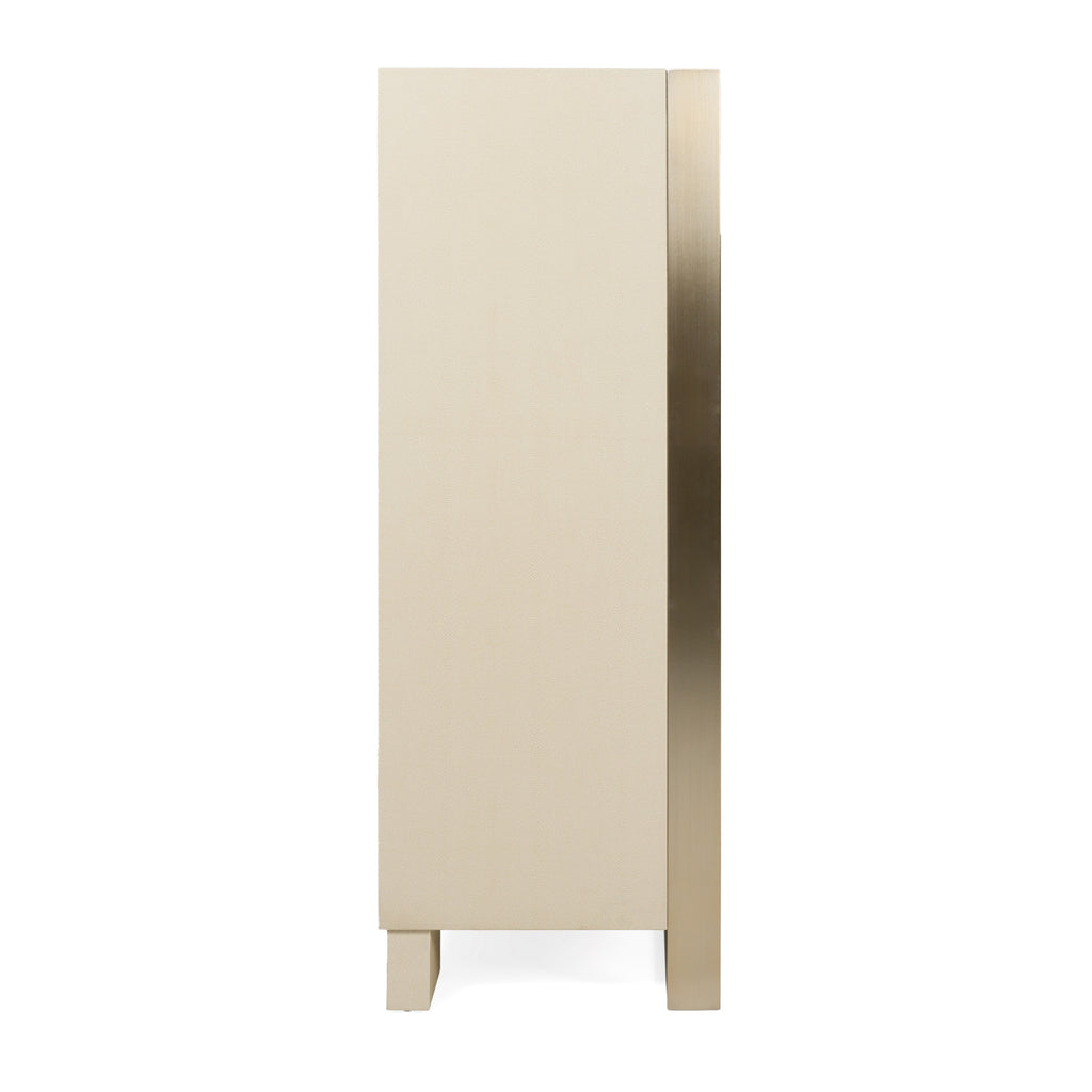Cartier - Modern Beige Shagreen and Brushed Brass Chest