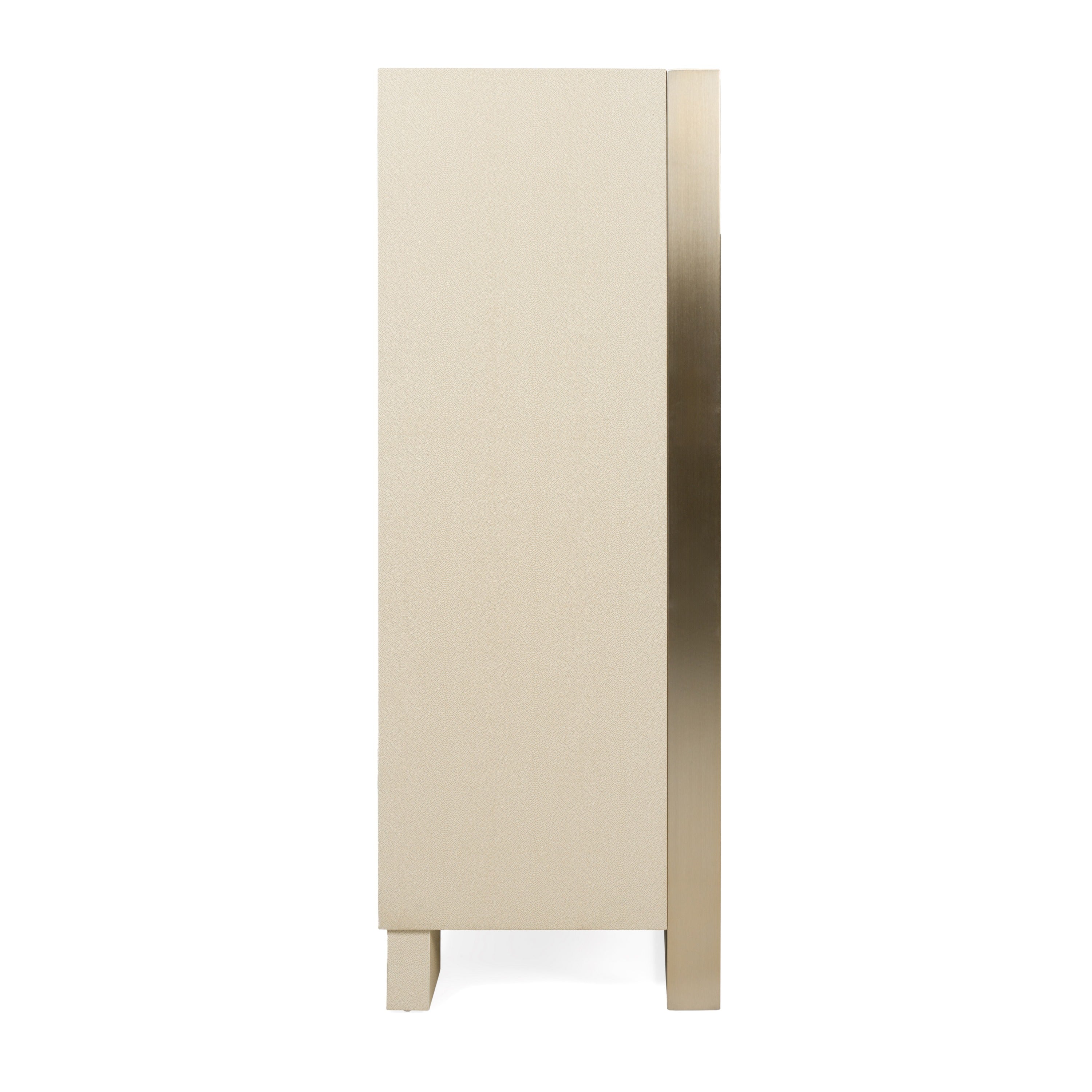 Cartier - Modern Beige Shagreen and Brushed Brass Chest