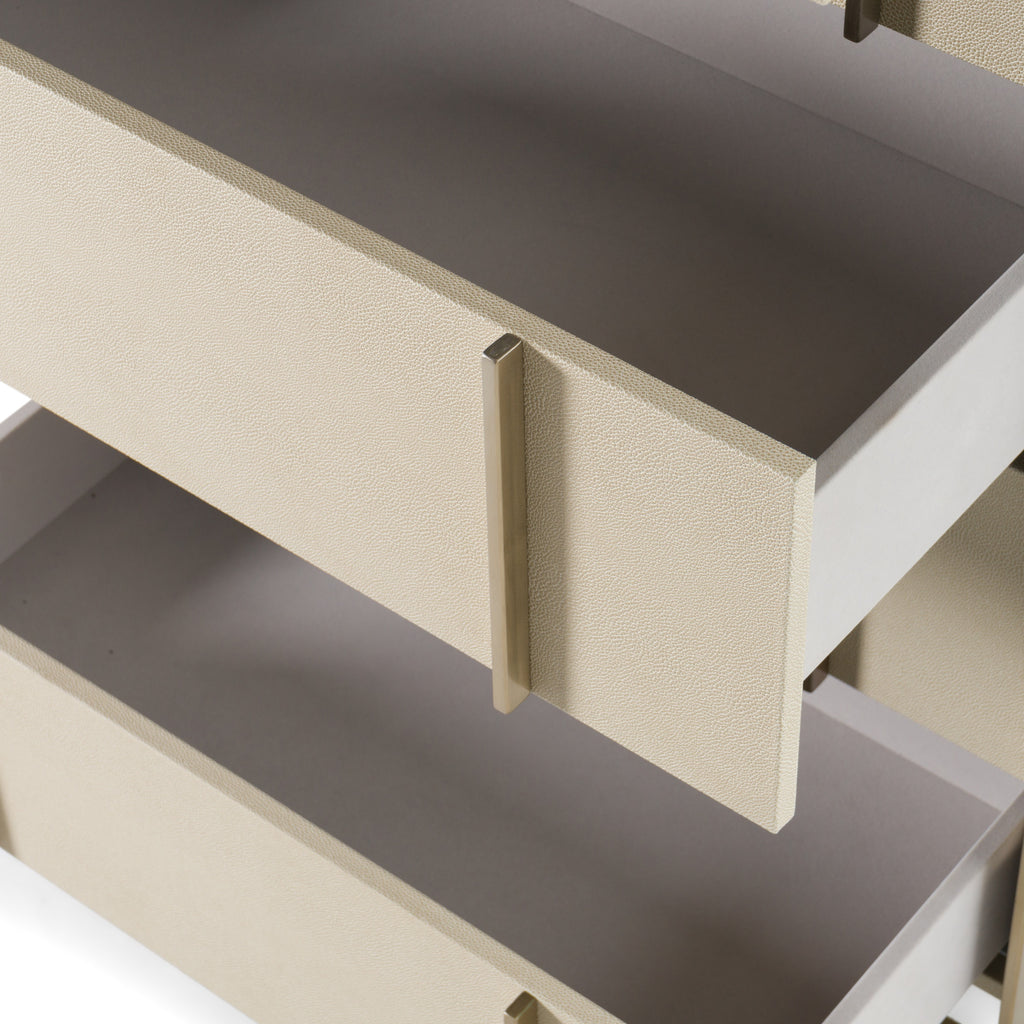 Cartier - Modern Beige Shagreen and Brushed Brass Chest