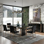 Cartier Modern Black & Rosegold Dining Table Set