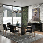 Cartier Modern Black & Rosegold Dining Table Set