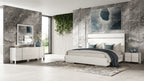 Cartier - Modern White + Stainless Steel Nightstand