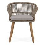 Cascais - Outdoor Light Grey Fabric + Eucalyptus Dining Chair (Set of 2)