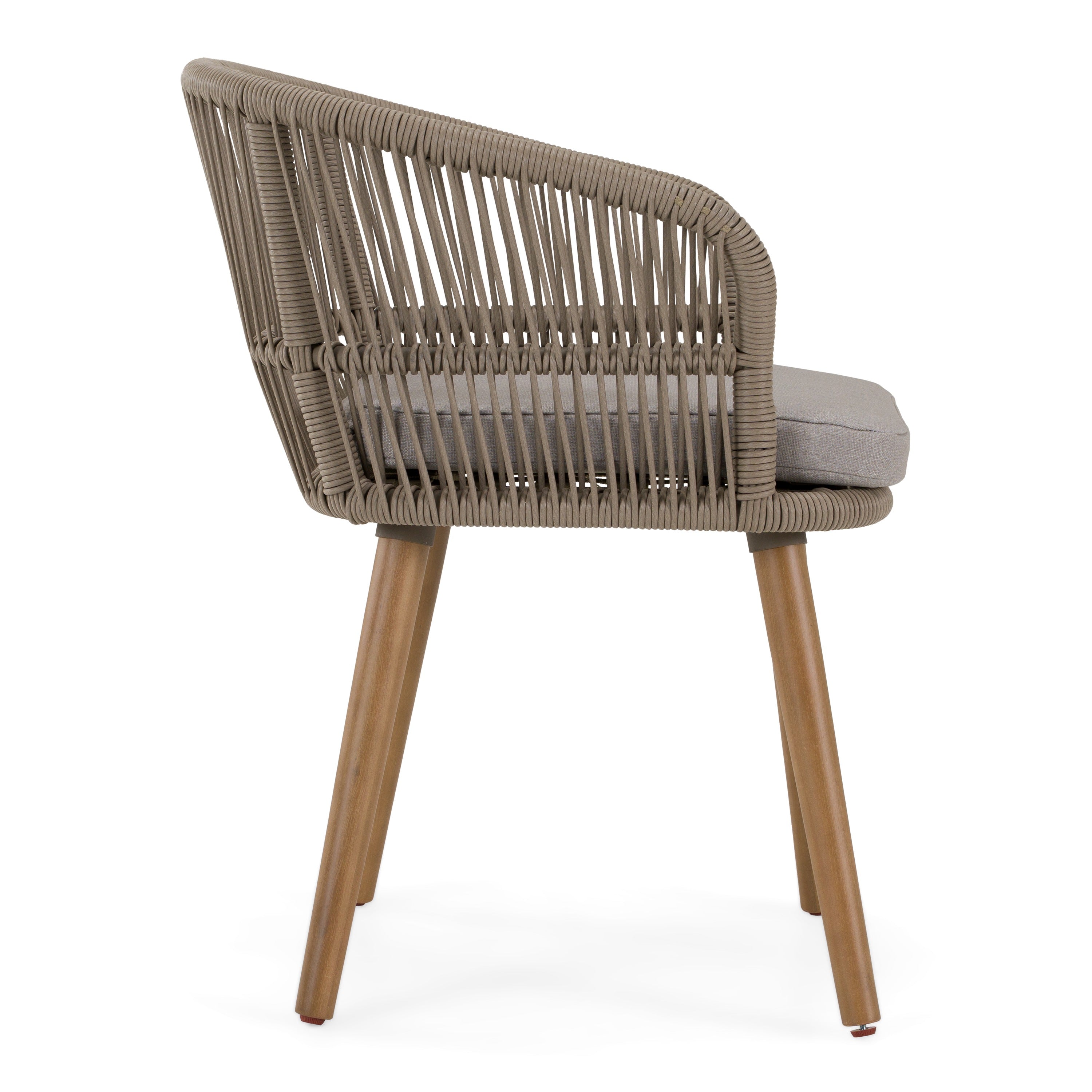 Cascais - Outdoor Light Grey Fabric + Eucalyptus Dining Chair (Set of 2)