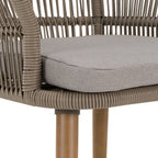 Cascais - Outdoor Light Grey Fabric + Eucalyptus Dining Chair (Set of 2)