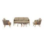 Cayman - Outdoor Beige + Teak Sofa Set
