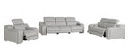 1116 Divanitalia 6-Piece Modular Power Reclining Sofa, Loveseat & Chair Set in Top Grain Italian Leather with 6 Power Recliners & Power Headrests - Light Grey - SKU 1116-LT_GREY-6.6-HT-3PC - view 4