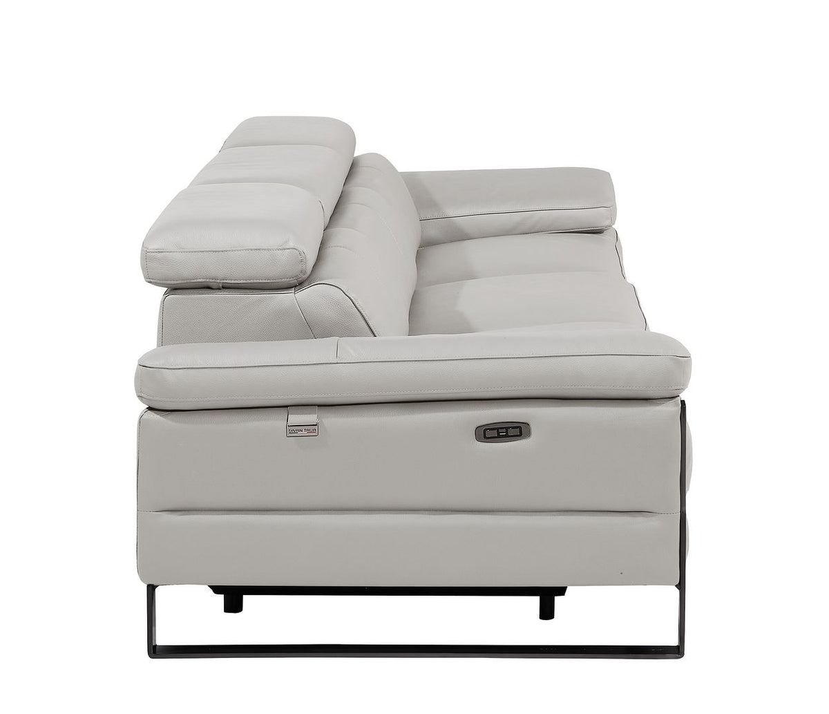 1246 Divanitalia Modular Power Triple Reclining Sofa with Power Reclining Headrests - Top Grain Italian Leather - Light Grey - SKU 1246-LT-GREY-3.3-HT - view 8