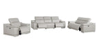 9762 Divanitalia 6-Piece Modular Power Reclining Sofa, Loveseat and Chair Set with 5 Power Recliners in Top Grain Italian Leather - Light Grey - SKU 9762-LT-GREY-6.5-HT-3PC - view 4