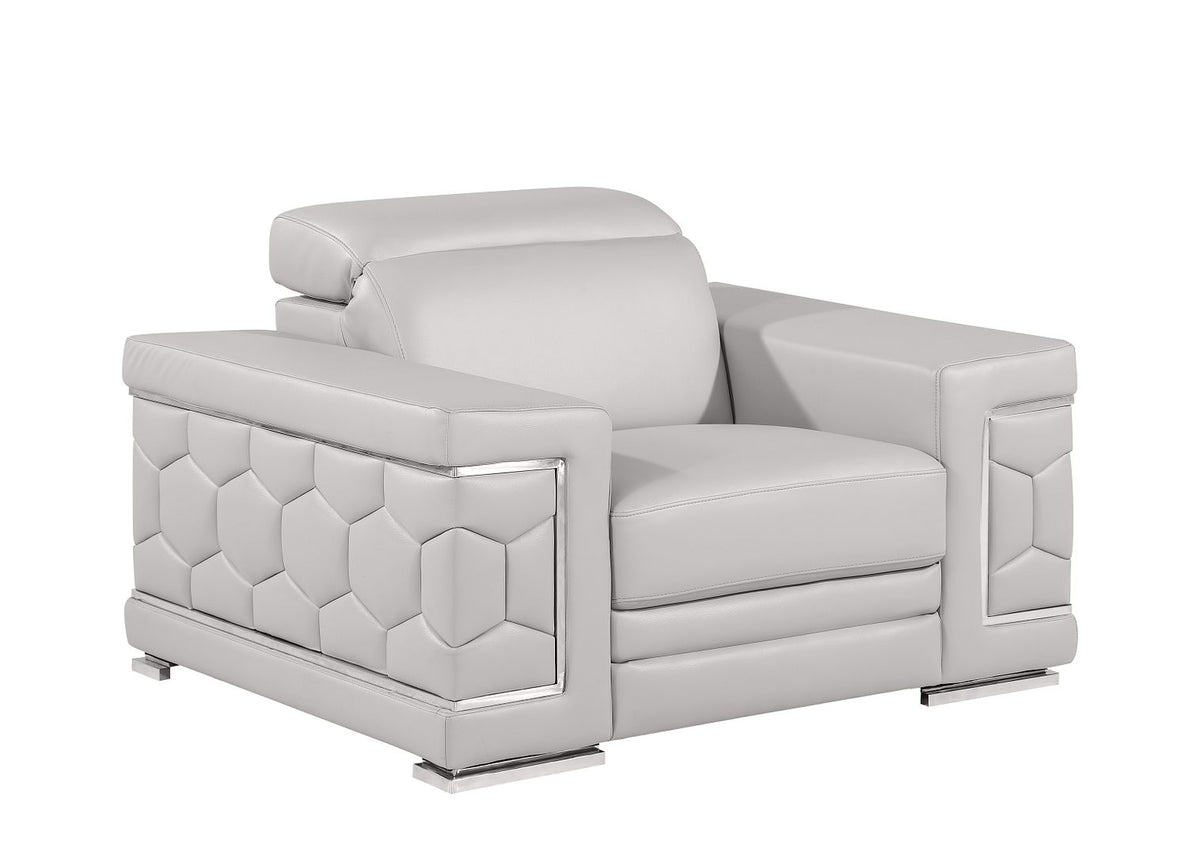 296 Modern Genuine Leather Chair - Light Grey - SKU 296-LT-GREY-CH - view 2