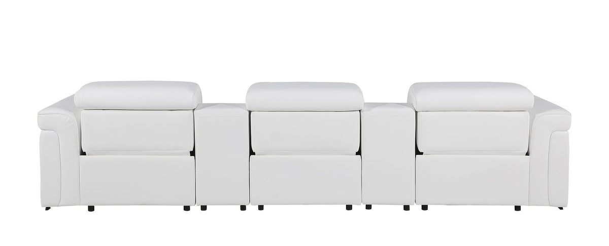 1126 Divanitalia 5-Piece Modular Power Reclining Sofa in Top Grain Italian Leather with 3 Power Recliners & Power Headrests - White - SKU 1126-WHITE-5.3-HT - view 7