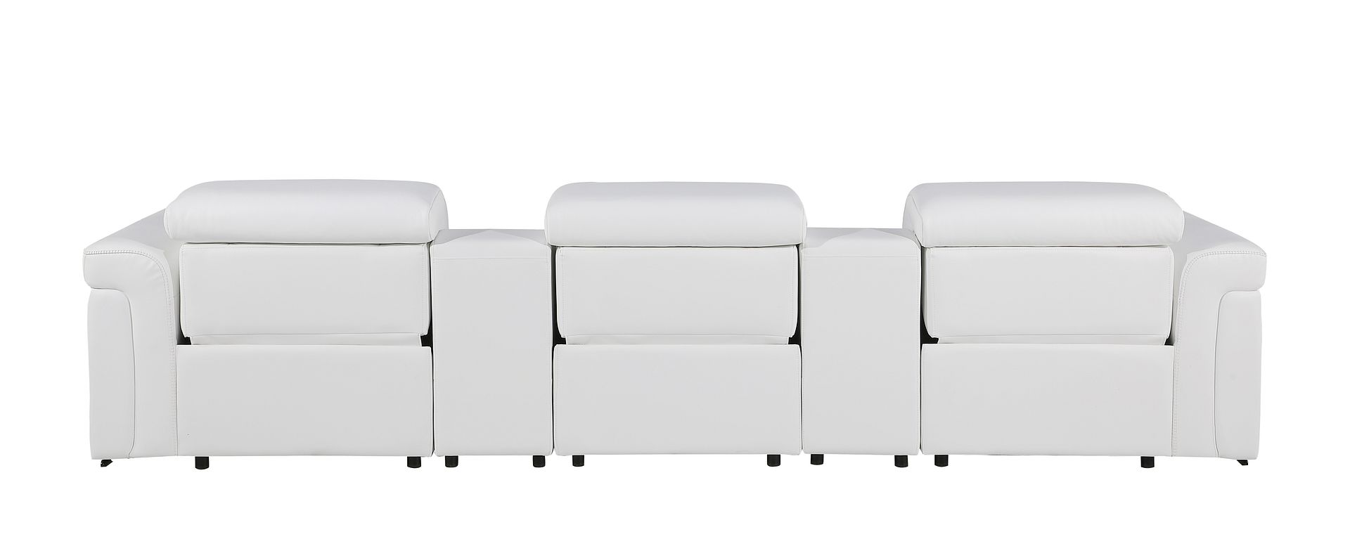 1126 Divanitalia 5-Piece Modular Power Reclining Sofa in Top Grain Italian Leather with 3 Power Recliners & Power Headrests