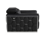 1111 Divanitalia Chair with Adjustable Headrest in Top-grain Italian Leather - Black - SKU 1111-BLACK-CH - view 5