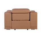 9762 Divanitalia Top Grain Italian Leather Power Reclining Chair with Adjustable Headrests - Cognac - SKU 9762-PWR-CH-COGNAC - view 7