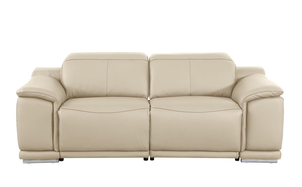 9762 Divanitalia 2-Piece Modular Power Reclining Console with 2 Power Recliners in Top Grain Italian Leather