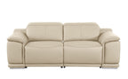 9762 Divanitalia 2-Piece Modular Power Reclining Console with 2 Power Recliners in Top Grain Italian Leather