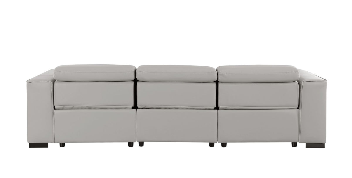 1208 Genuine Leather Triple Power Reclining Sofa - Light Grey - SKU 1208-LT-GREY-3.3-HT - view 7