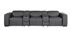 1224 Divanitalia 5-Piece Modular Power Reclining Sofa in Top Grain Italian Leather with 3 Power Recliners & Power Headrests - Dark Grey - SKU 1224-DK-GREY-5.3-HT - view 3