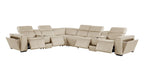1224 Divanitalia 8-Piece L-Shaped Sectional Sofa in Top Grain Italian Leather with 4 Power Recliners & Power Headrests