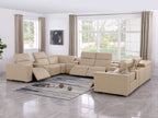 1208 12 Piece U-Shaped Leather Sectional Sofa with 4 Power Recliners & Power Headrest